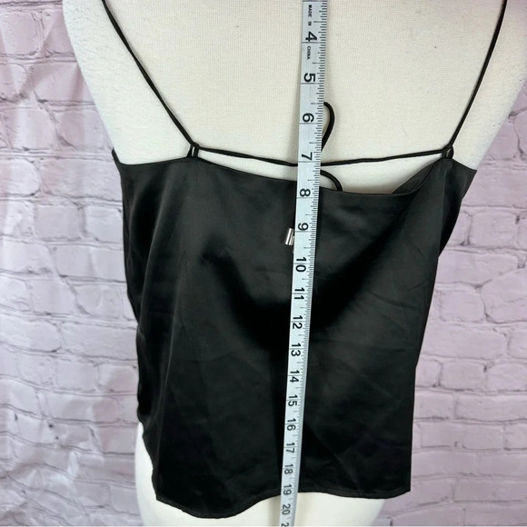 kimchi blue black satin slip top sz medium straps tie in back - Picture 4 of 7